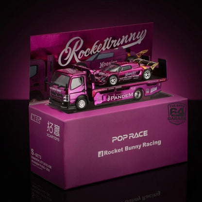 Pandem Lotus Elise & Truck Chrome Purple Rocket Bunny Set HEC 2026 - Pop Race 1:64