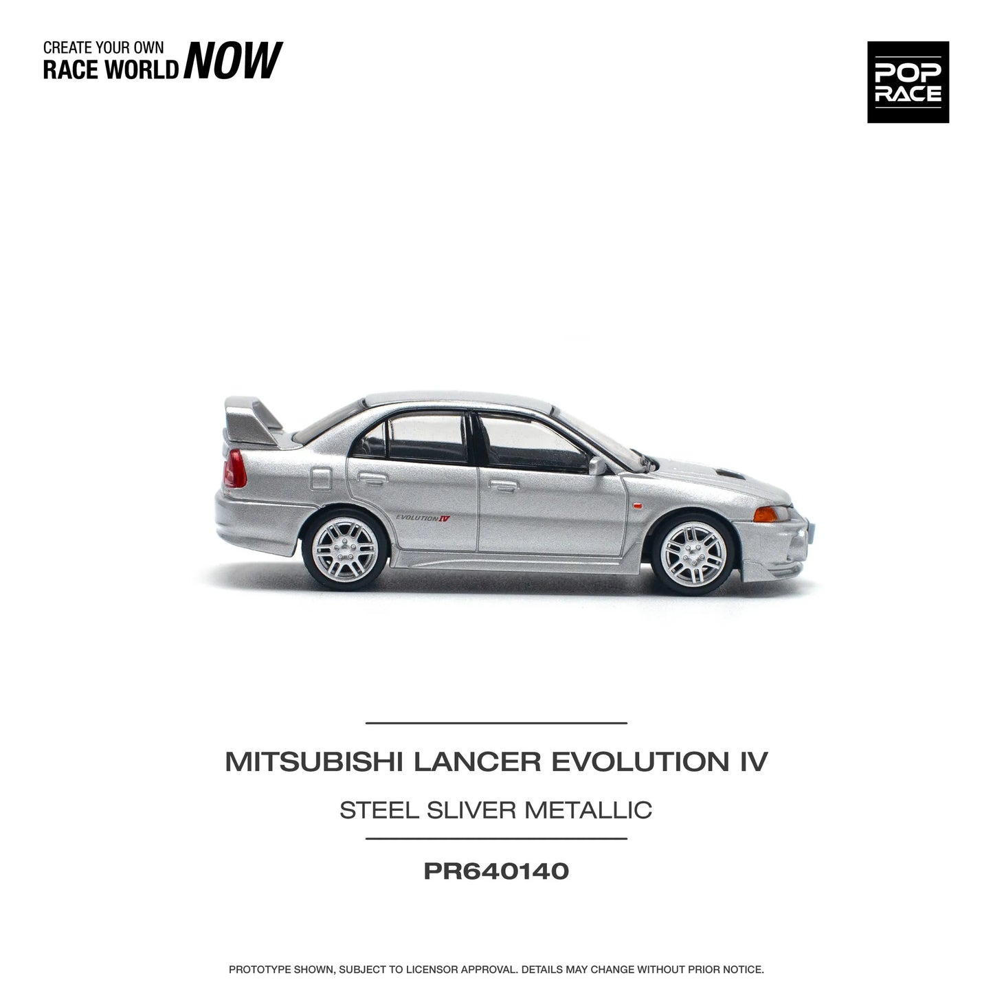 Mitsubishi Lancer Evolution IV Steel Silver – PR64-0140 POP RACE