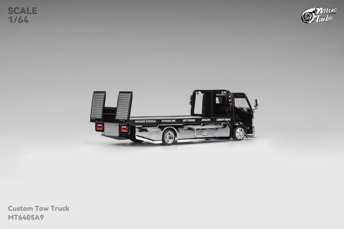 LBWK Custom Flat Bed Tow Truck Black Chrome Micro Turbo 1:64 LIMITED EDITION