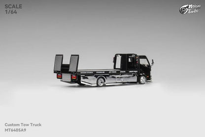 LBWK Custom Flat Bed Tow Truck Black Chrome Micro Turbo 1:64 LIMITED EDITION
