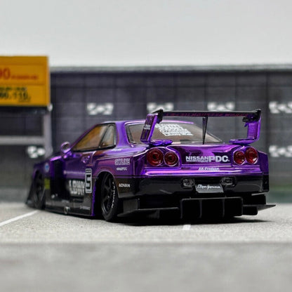 Chrome Purple Skyline GTR ER34 LBWK Liberty Walk GB SW 1:64 LIMITED TO 499pcs
