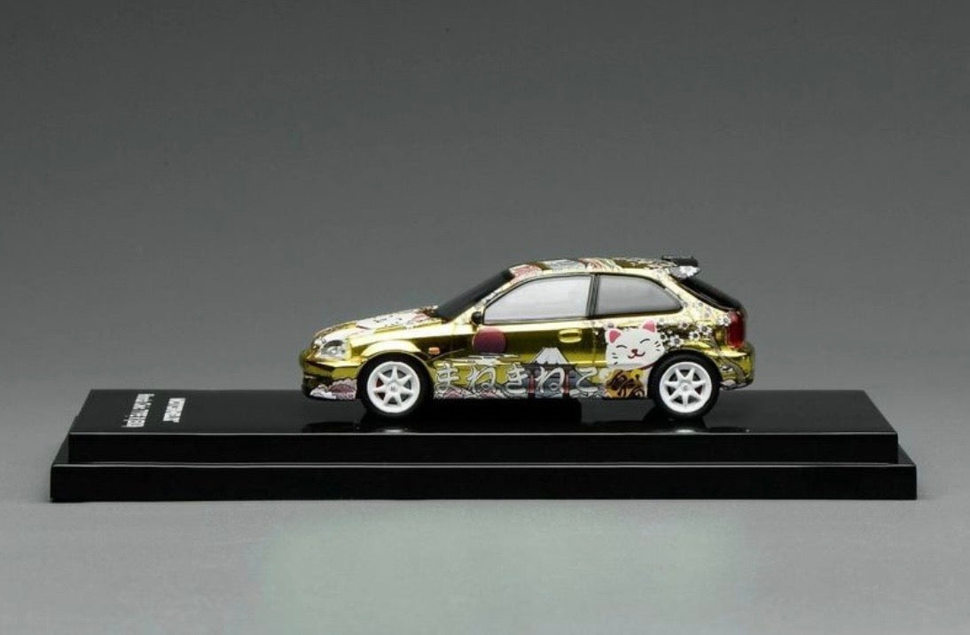 Motorhelix Honda Civic TYPE R (EK9) Customized Maneki-Neko Gold Chrome | 2026 Tokyo Autosalon Japan