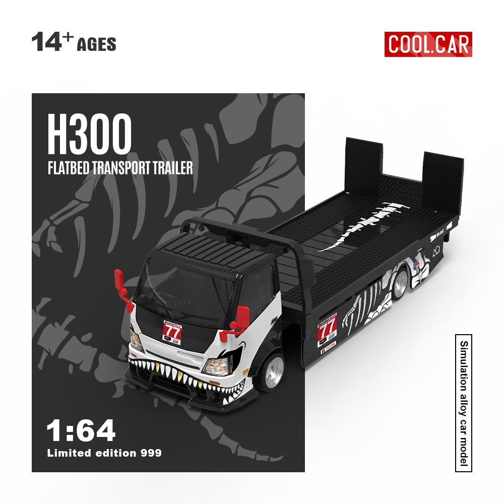 Skeleton Rexy No. 77 H300 Flatbed Transport Trailer - Limited 999pcs Cool Car 1:64