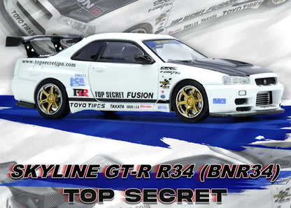 NISSAN SKYLINE GT-R (R34) TOP SECRET (WHITE) - INNO64