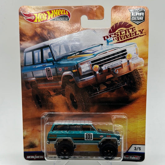 ‘88 Jeep Grand Wagoneer Desert Rally 3/5 Hotwheels Premium Car Culture 1:64 Scale