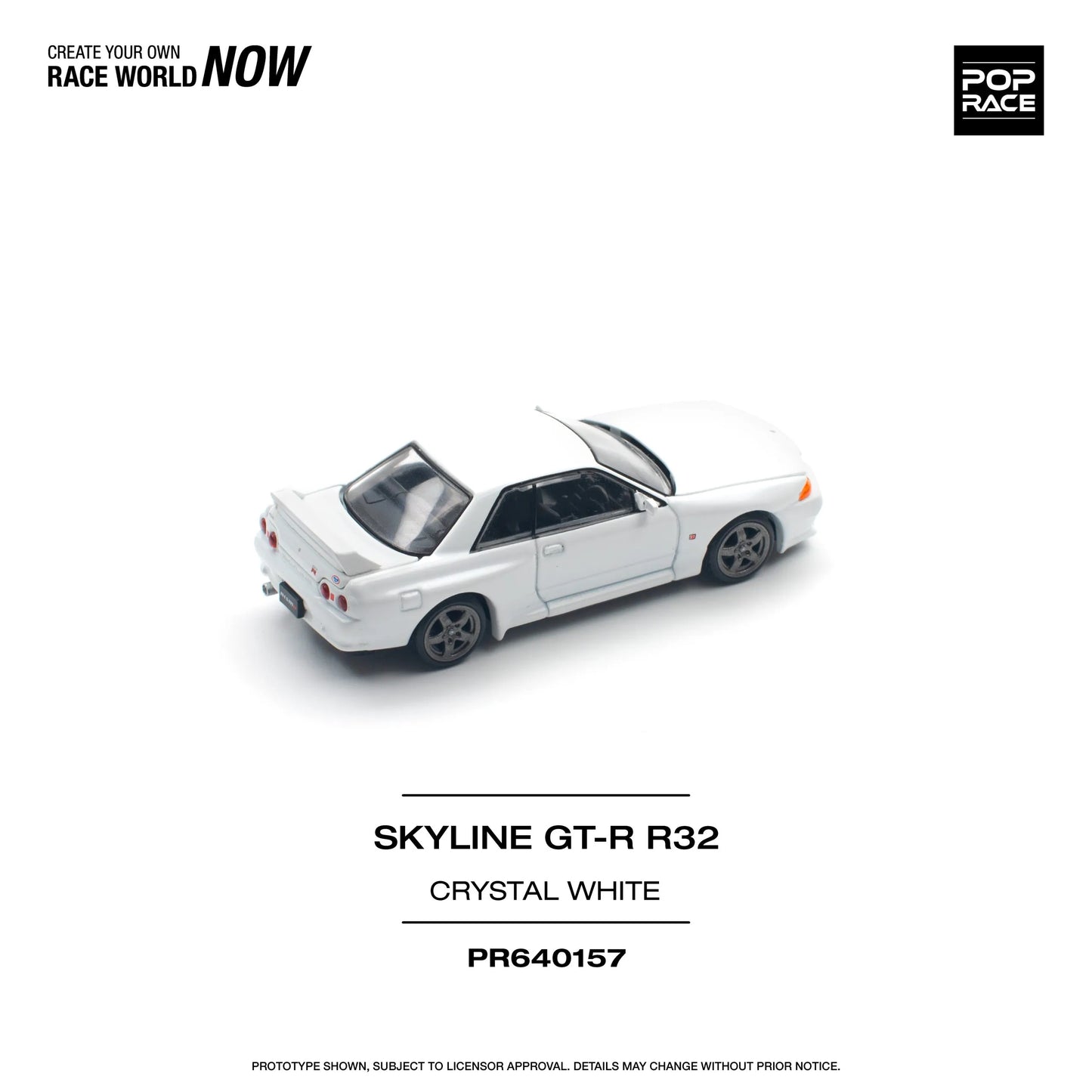 Nissan Skyline GT-R R32 Crystal White – PR64-0157 POP RACE