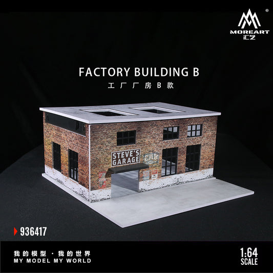 Factory Building B w/LED lights Morearts 1:64