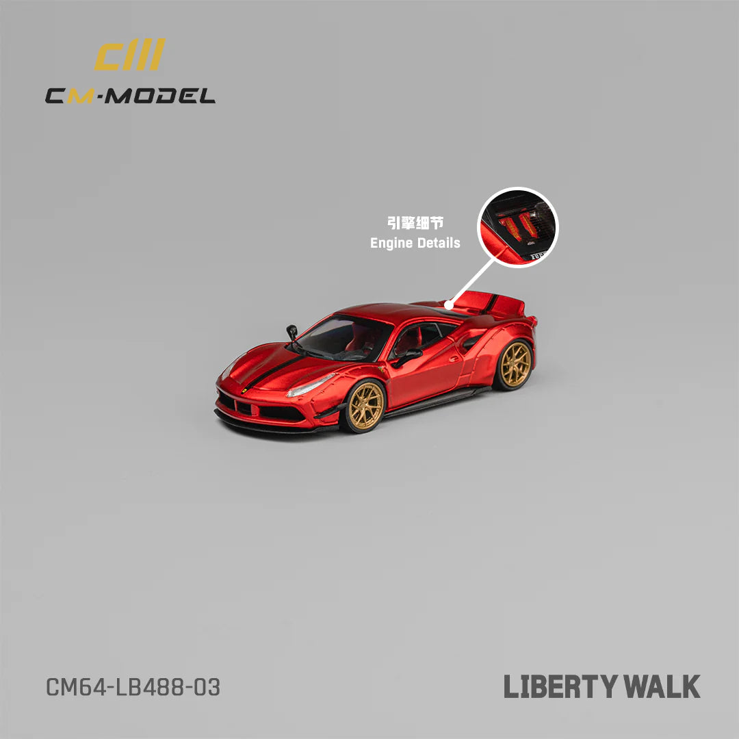 LBWK 488 WIDEBODY METALLIC RED - CM MODEL 1:64