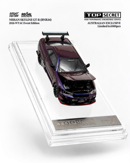 Top Secret Nissan Skyline BNR34 GT-R (Limited to 1000pcs) AUSTRALIAN EXCLUSIVE - K3 1:64