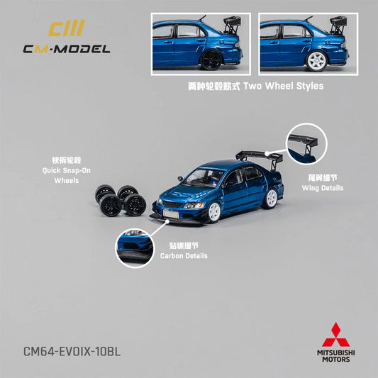 Mitsubishi Lancer Evolution IX Metallic Blue – CM Model 1:64