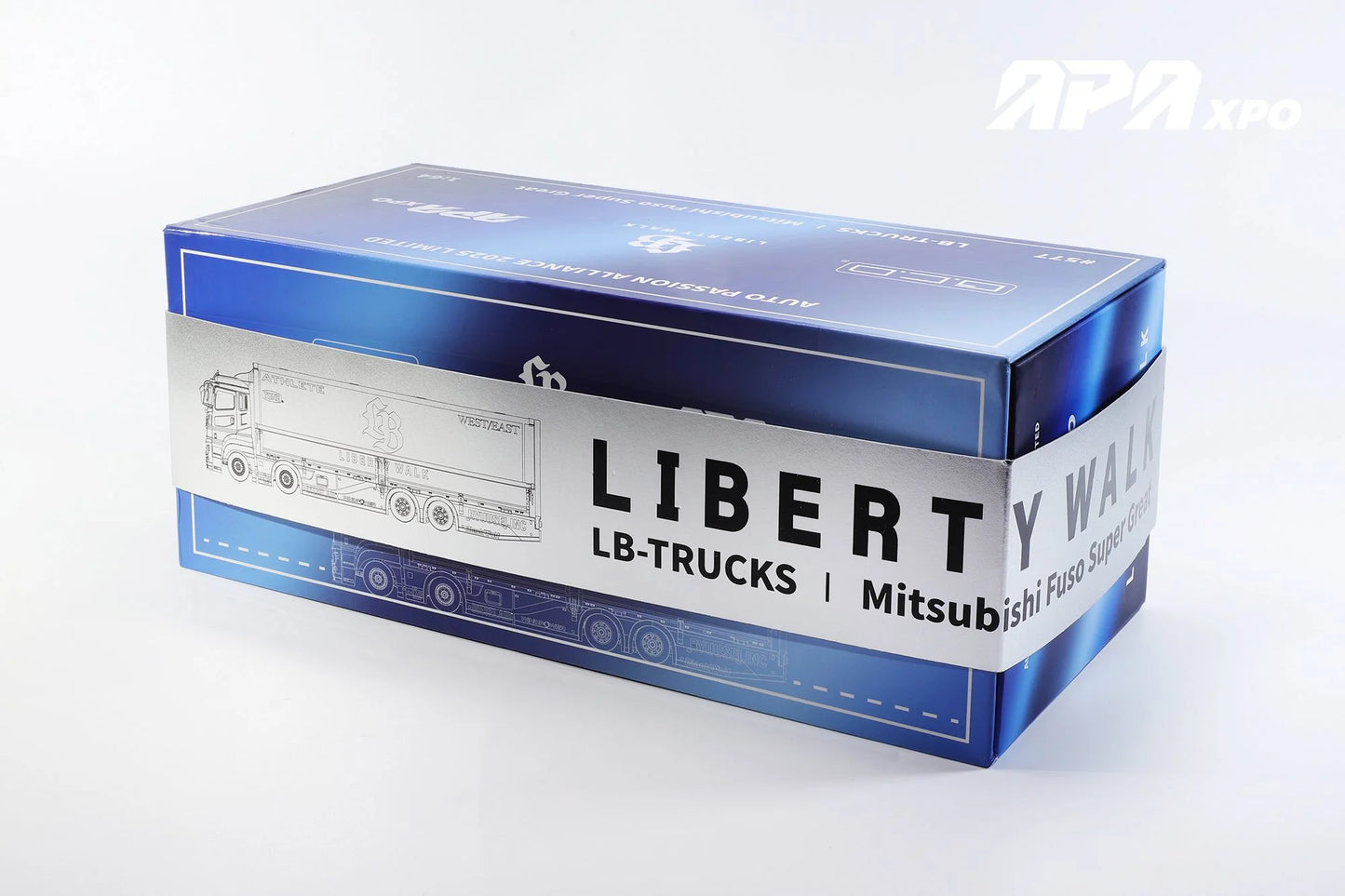 Liberty Walk LB-Trucks Mitsubishi Fuso Super Great Transporter LBWK - 2025 Foshan APA XPO - Limited to 800 Pieces GCD 1:64