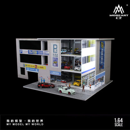 Japanese Parking Garage Scene w/LED Lights - Morearts 1:64