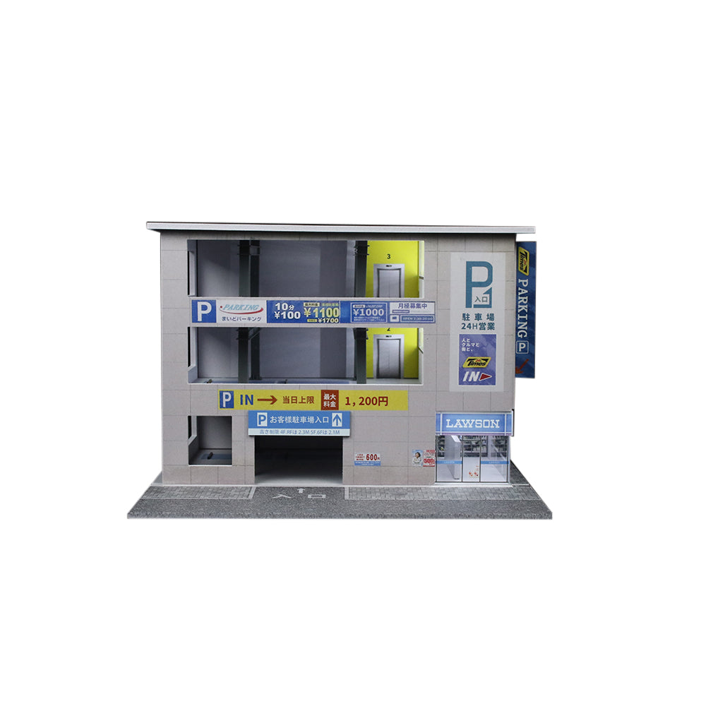 Japanese Parking Garage Scene w/LED Lights - Morearts 1:64