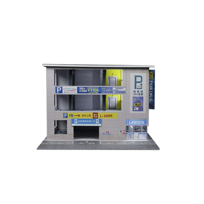 Japanese Parking Garage Scene w/LED Lights - Morearts 1:64