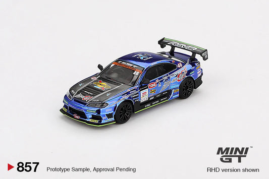 Nissan Silvia (S15) D-MAX #46 D-MAX Racing 2023 D1 Grand Prix / D1 Blister Packaging - Mini GT 1:64