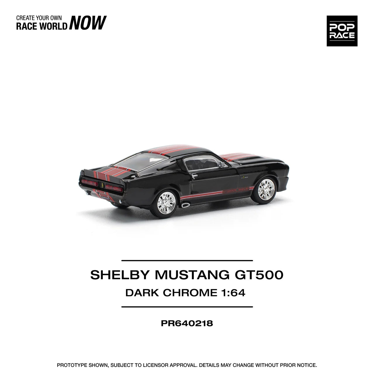 Shelby Mustang GT500 DARK CHROME - Pop Race 1:64