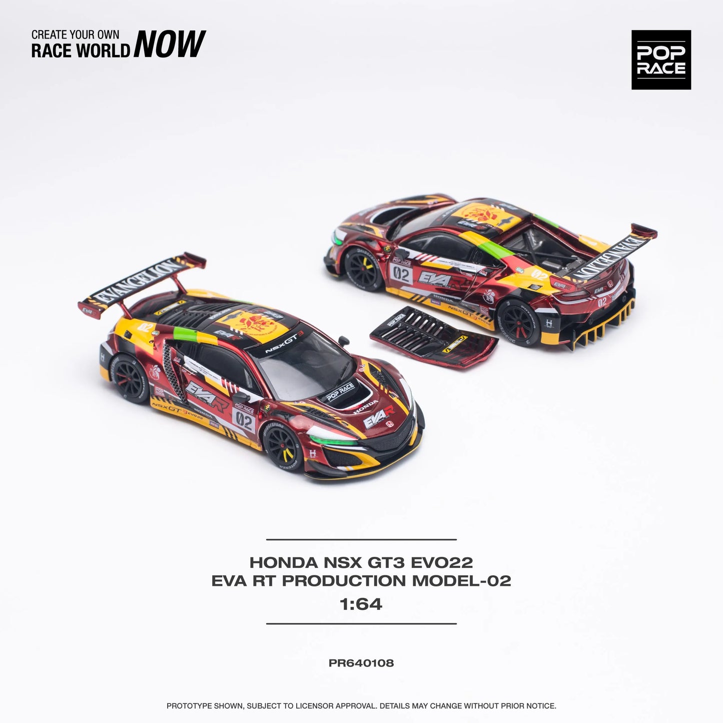 Honda NSX GT3 EVO22 EVA RT Production Model-02 POP RACE 1:64