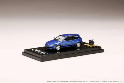 HONDA CIVIC (EG6) SIR Ⅱ W/ENGINE DISPLAY (CAPTIVA BLUE) HOBBY JAPAN 1:64