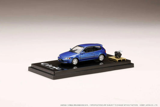 HONDA CIVIC (EG6) SIR Ⅱ W/ENGINE DISPLAY (CAPTIVA BLUE) HOBBY JAPAN 1:64