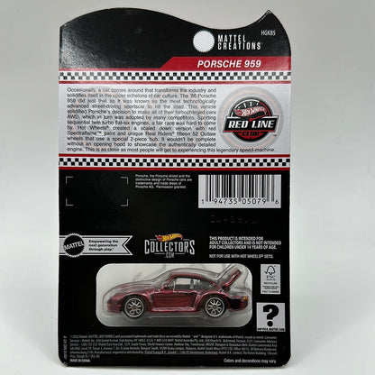 Porsche 959 RLC Red Line Club 75th Porsche Hotwheels Collectors