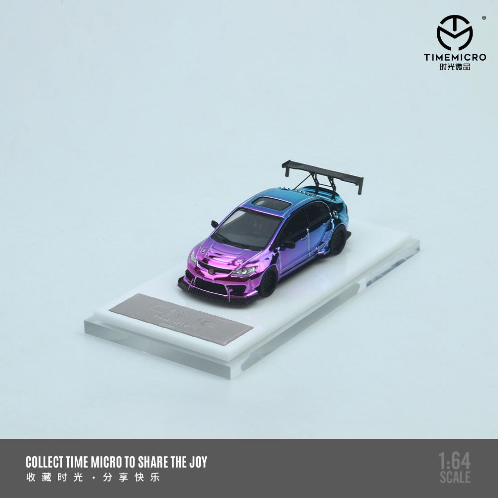 Honda Civic Tuned (Electroplated Purple-Blue) *LIMITED TO 999pcs* TimeMicro 1:64