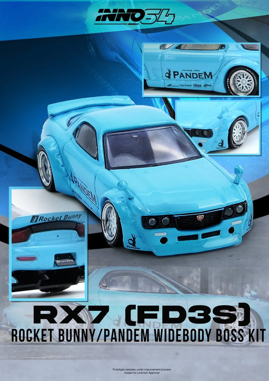 Mazda RX7 (FD3S) Pandem Rocket Bunny Tiffany Blue - INNO64