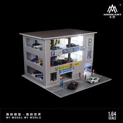 Japanese Parking Garage Scene w/LED Lights - Morearts 1:64