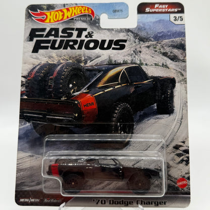 ‘70 Dodge Charger FAST & FURIOUS - Fast Superstars 3/5 Hotwheels Premium *Check Condition
