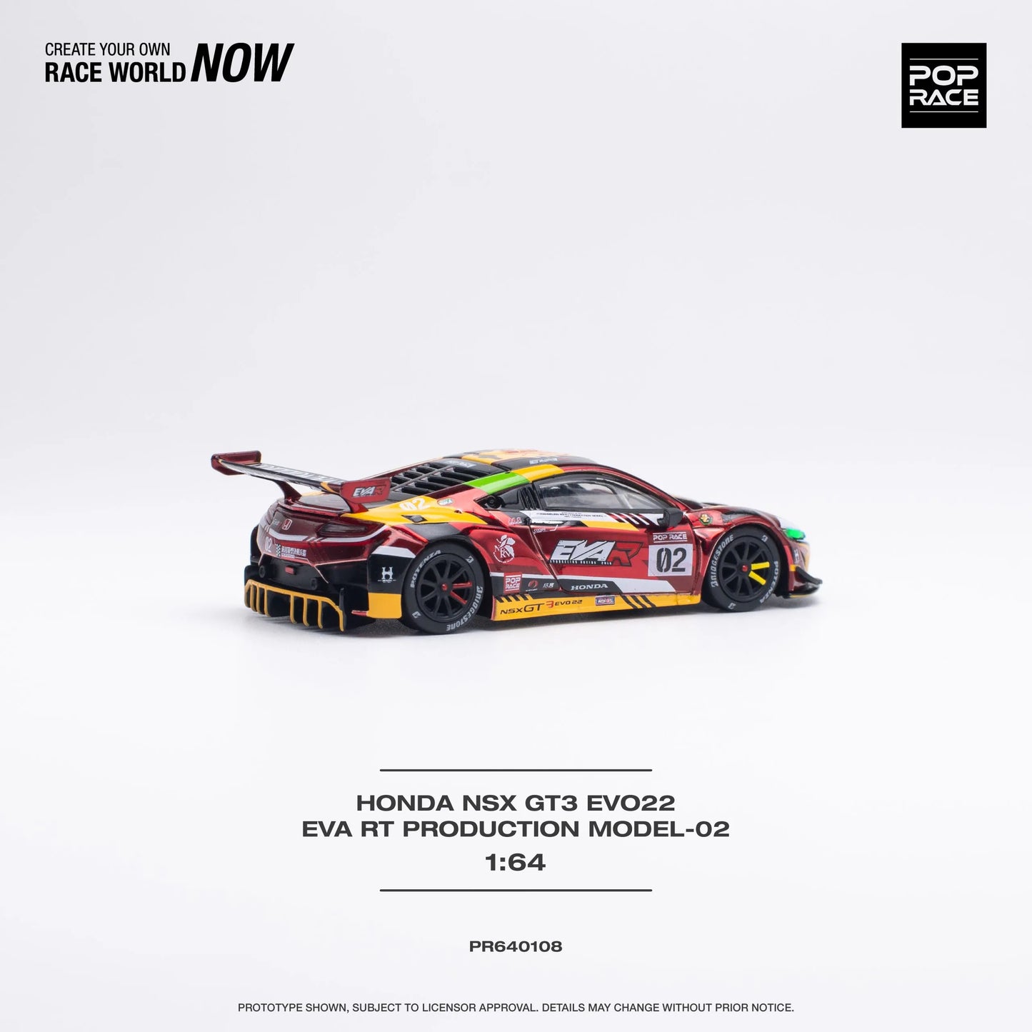 Honda NSX GT3 EVO22 EVA RT Production Model-02 POP RACE 1:64