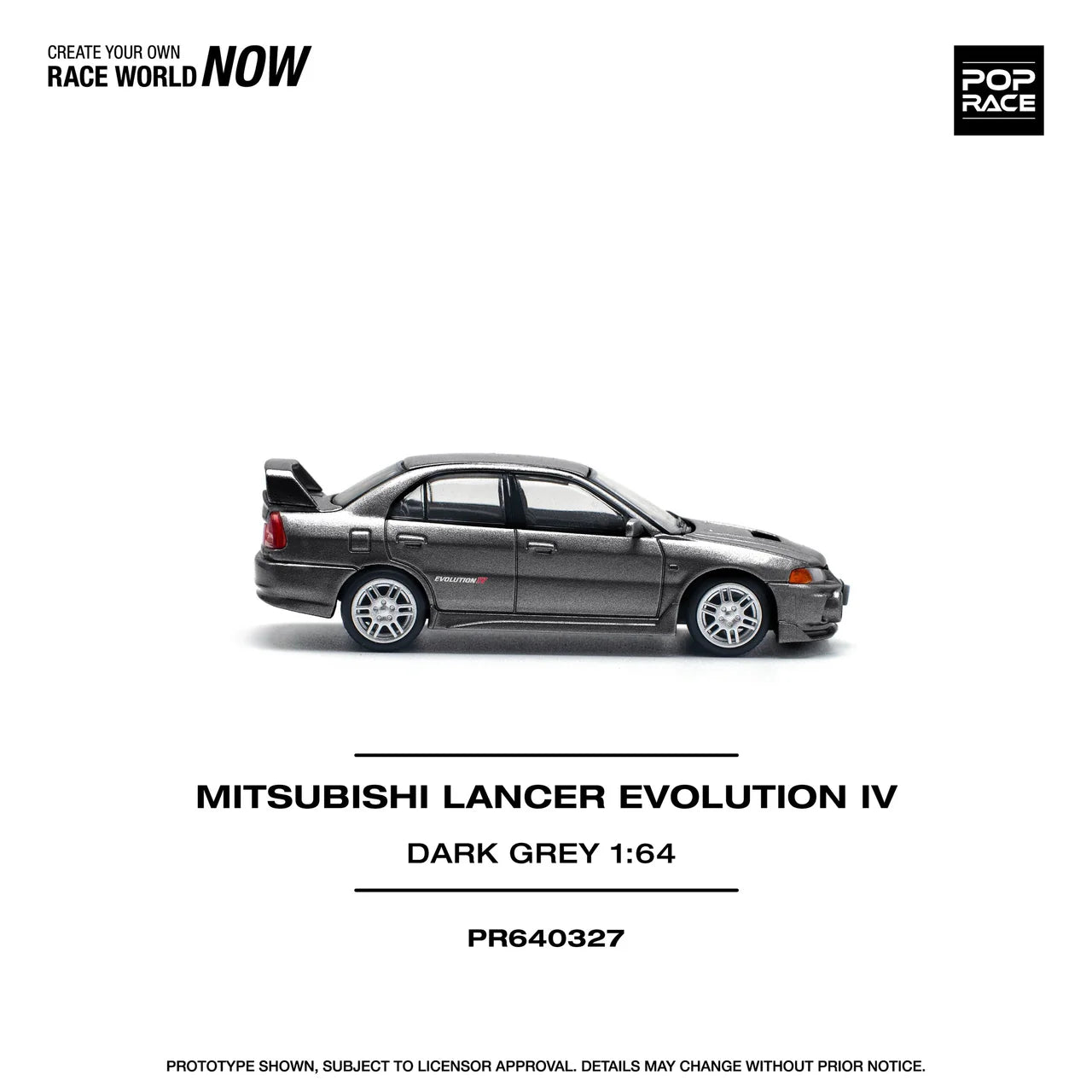 Mitsubishi Lancer Evolution IV DARK GREY Pop Race 1:64
