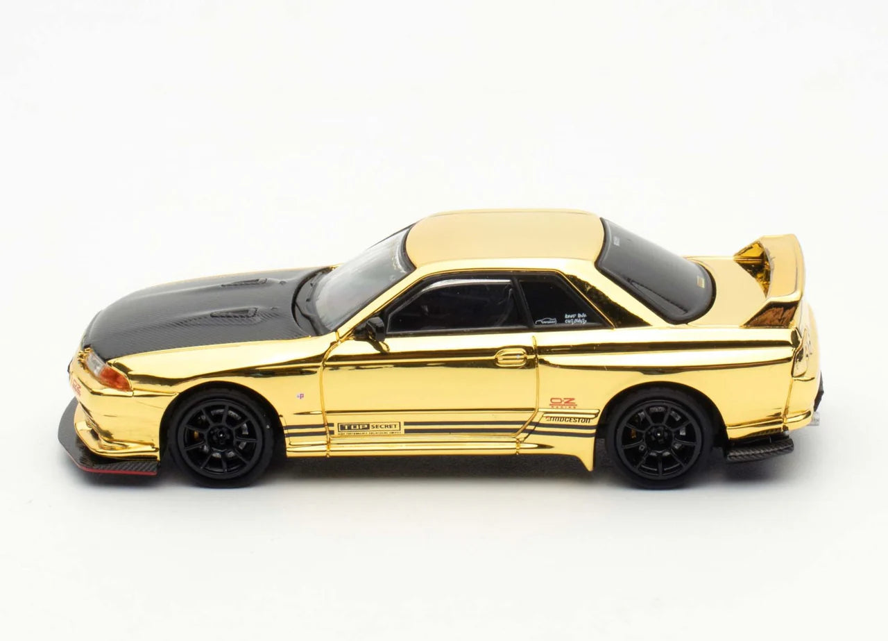 Nissan Skyline GT-R (R32) "Top Secret" Chrome Gold TMCS 2025 Exclusive - INNO64 1:64