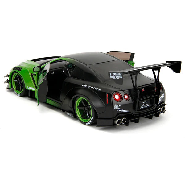 1:18 NISSAN GT-R R35 LIBERTY WALK (GREEN/BLACK) JADA: PINK SLIPS