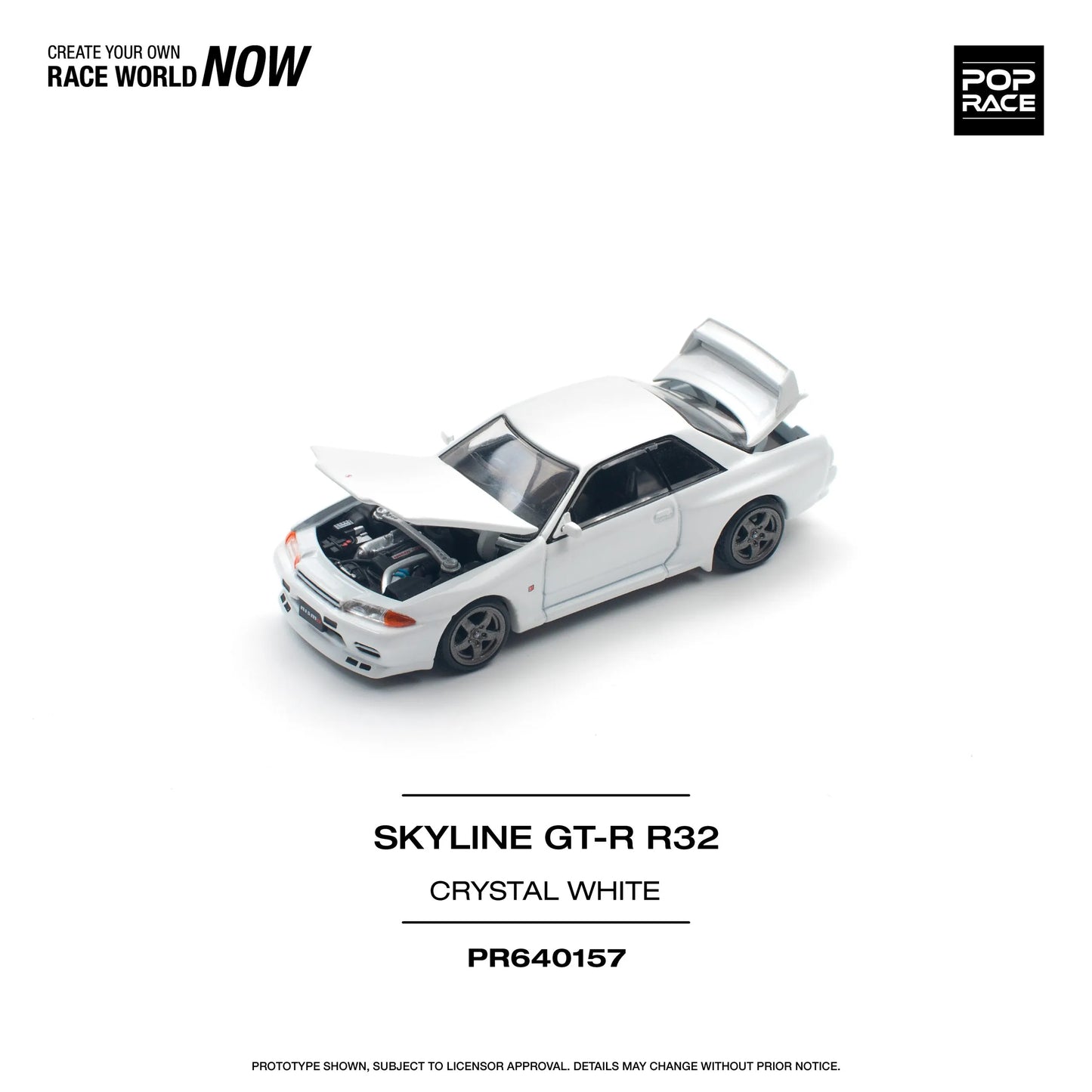 Nissan Skyline GT-R R32 Crystal White – PR64-0157 POP RACE