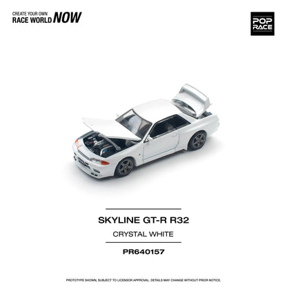 Nissan Skyline GT-R R32 Crystal White – PR64-0157 POP RACE