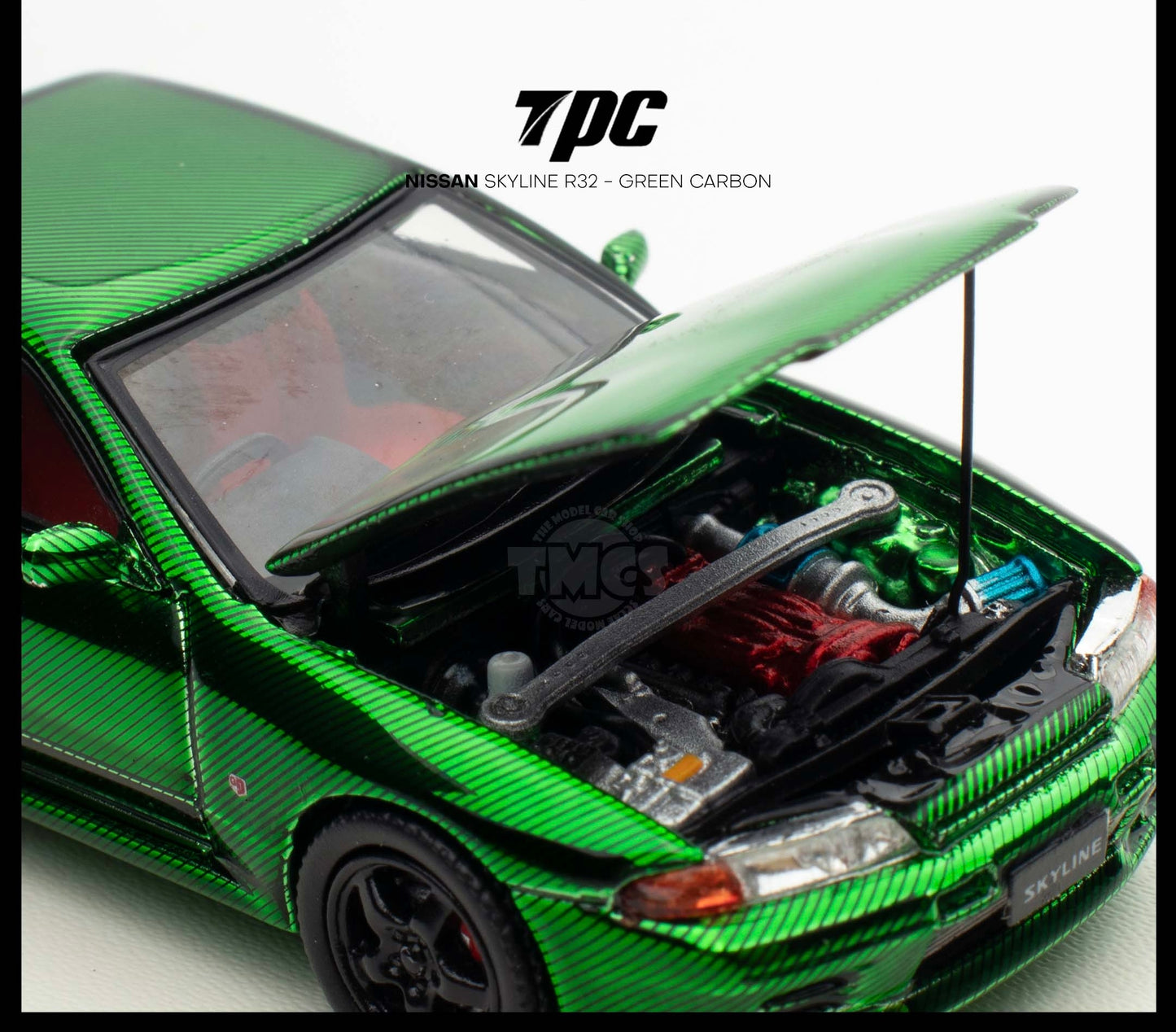 Nissan Skyline R32 (GREEN CARBON) Limited 499pcs TPC 1:64