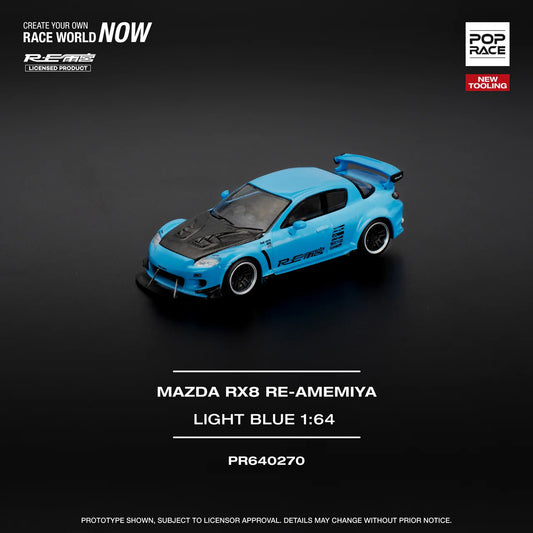 Mazda RX-8 RE-AMEMIYA Light Blue - Pop Race 1:64