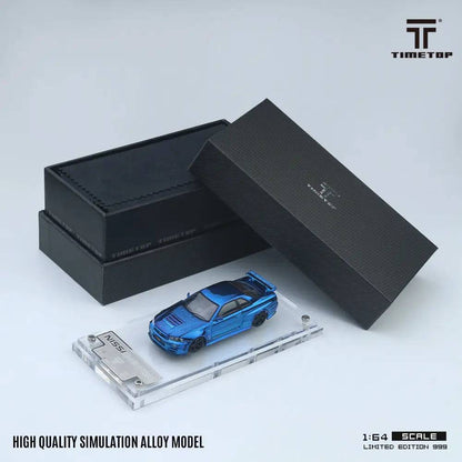 Nissan Skyline GT-R (R34) Full Carbon Blue *Limited to 999pcs - Time Top 1:64