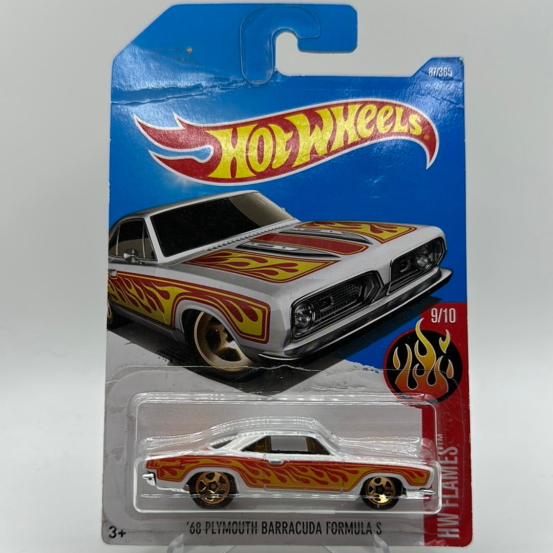 ‘68 Plymouth Barracuda Formula S - HW Flames 9/10 Hotwheels Mainline 87/365 *Bad Card*