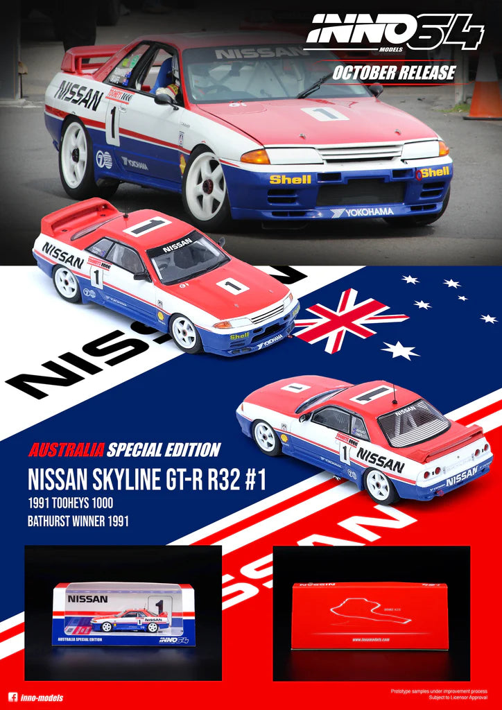 Nissan Skyline GT-R (R32) #1 “Nissan Motorsport” Bathurst Tooheys 1000 Winner 1991 Jim Richard / Mark Skaife – IN64-R32-1TK91