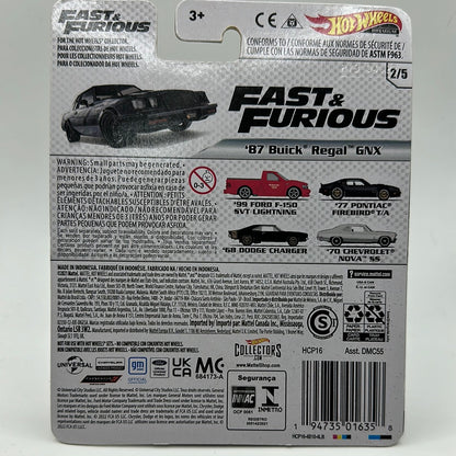 ‘87 Buick Regal GNX Fast & Furious 2/5 Hotwheels Premium 1:64