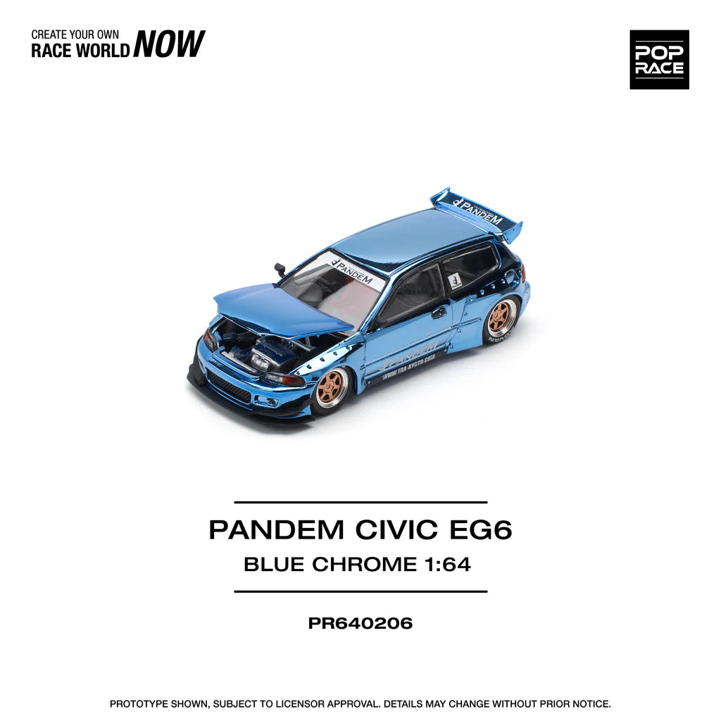 HONDA CIVIC EG6 PANDEM BLUE CHROME POP RACE