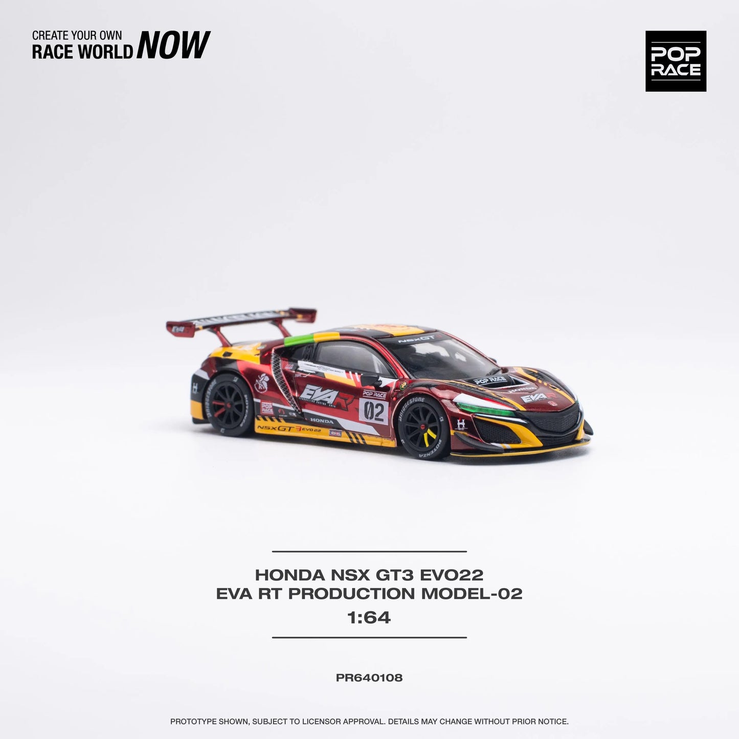 Honda NSX GT3 EVO22 EVA RT Production Model-02 POP RACE 1:64