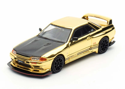 Nissan Skyline GT-R (R32) "Top Secret" Chrome Gold TMCS 2025 Exclusive - INNO64 1:64