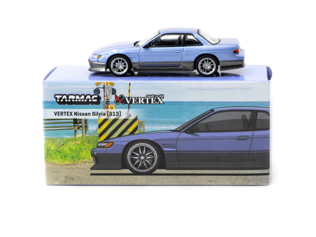 NISSAN S13 SILVIA VERTEX BLUE/GREY TARMAC WORKS 1:64