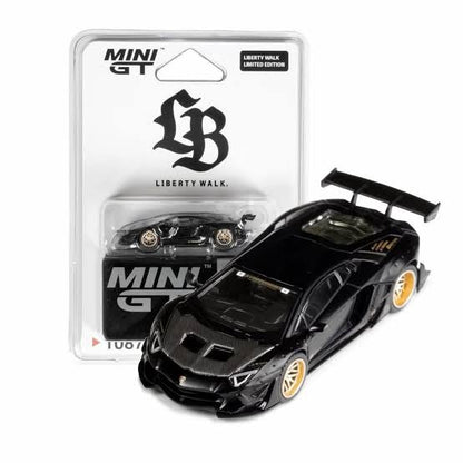 LB★WORKS Lamborghini Aventador Limited Edition Matte Black - Mini GT 1:64 LBWK INSTORE EXCLUSIVE