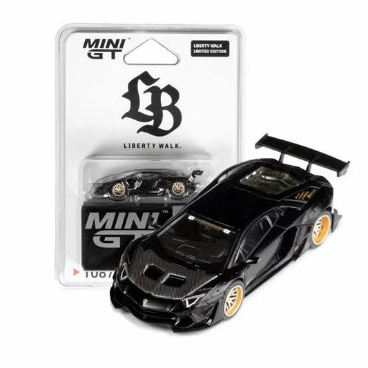 LB★WORKS Lamborghini Aventador Limited Edition Matte Black - Mini GT 1:64 LBWK INSTORE EXCLUSIVE