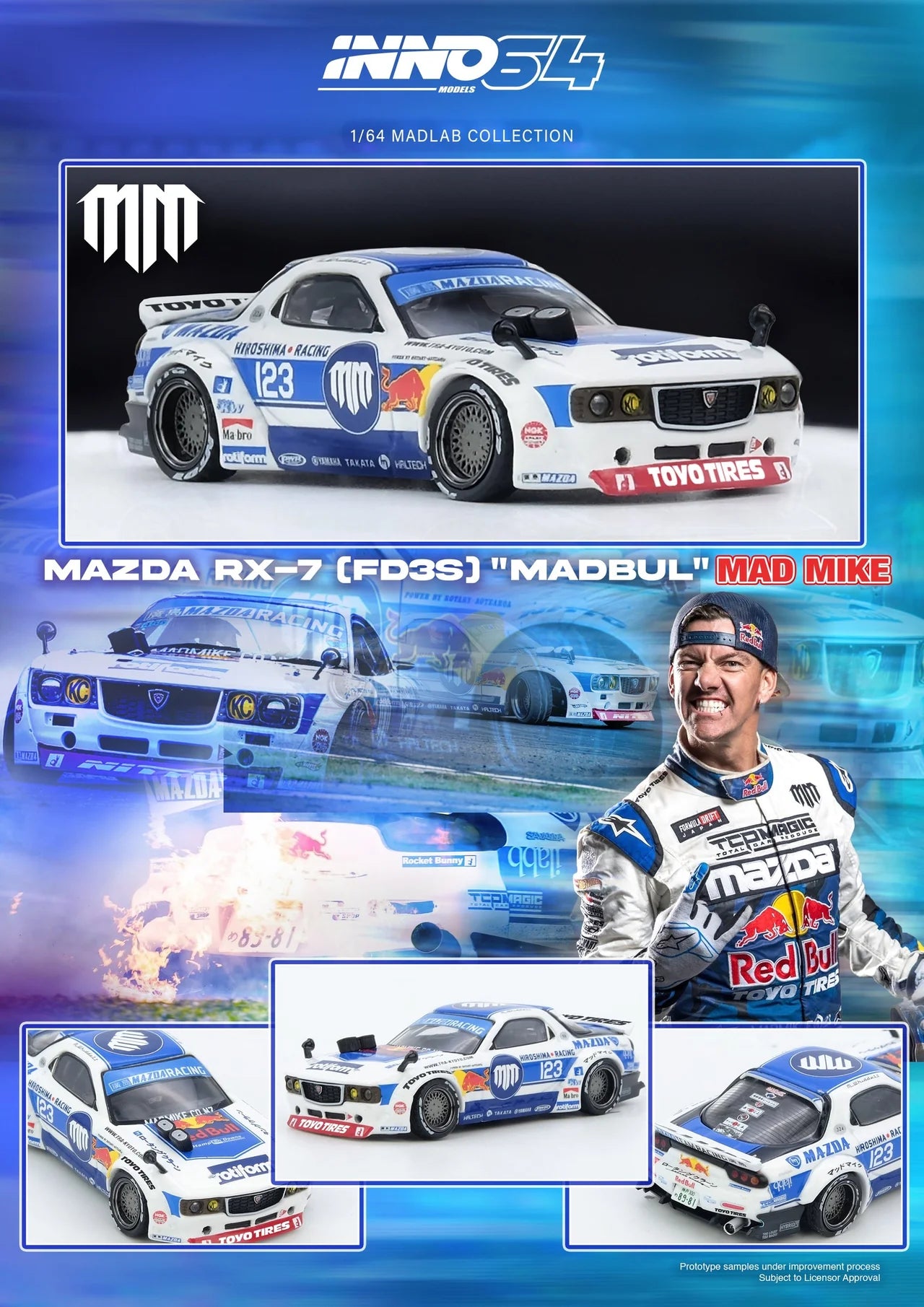 MAZDA RX7 (FD3S) PANDEM - MADLAB MAD MIKE INNO64 1:64
