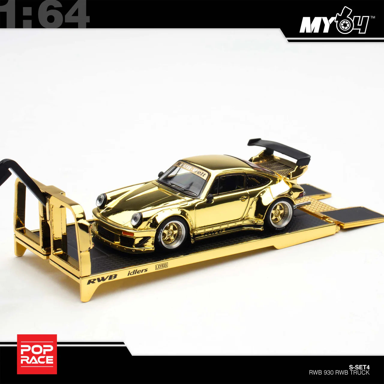 (In-Stock) RWB 930 GOLD CHROME TRUCK SET HEC 2026 Exclusive - Pop Race 1:64
