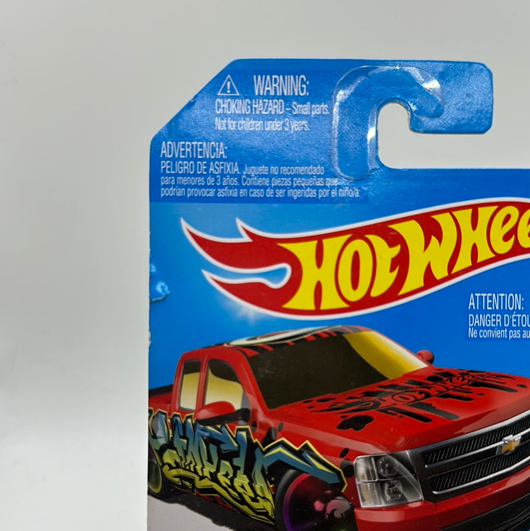 Chevy Silverado - HW Art Cars 10/10 Hotwheels Mainline 200/250 *Bad Condition Card*