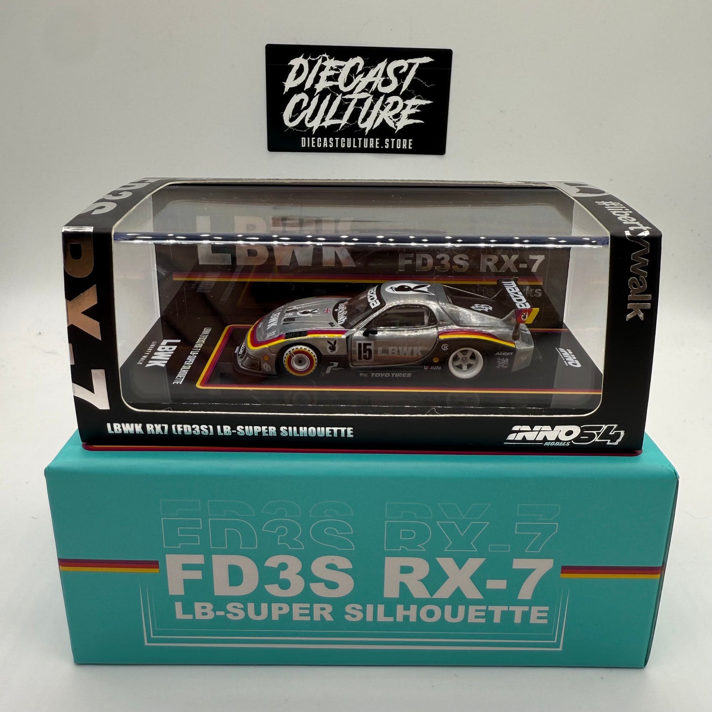 MAZDA RX7 (FD3S) LB-SUPER SILHOUETTE #15 TEAL BLUE BEIJING - INNO64 *BUNDLE*